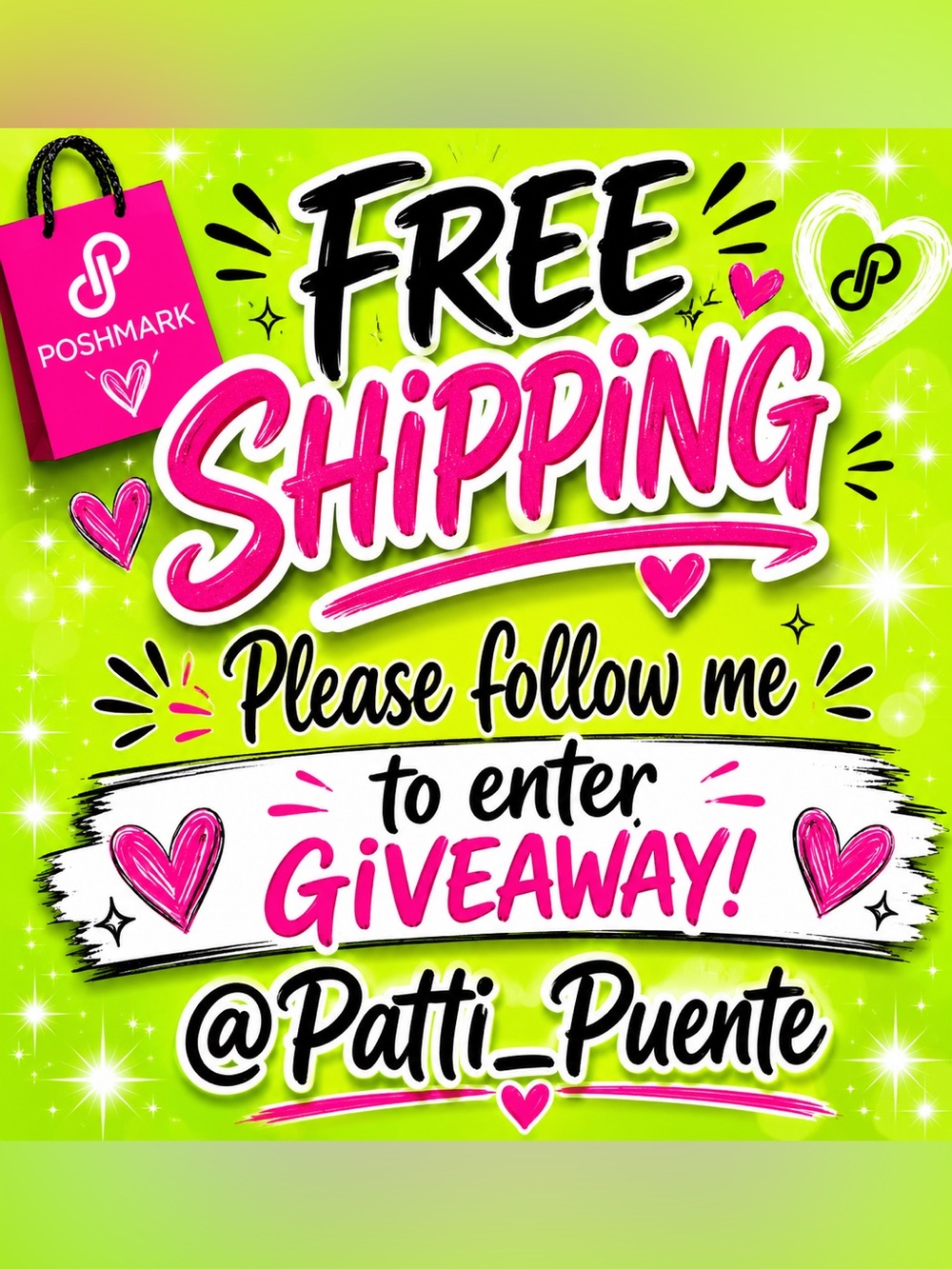 FREE SHIPPING -Please follow me & enter giveaway! @Patti_Puente